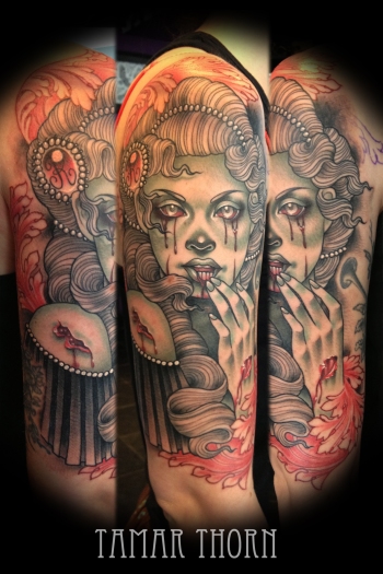 {Interview} Tattoo Artist Tamar Thorn Talks To Us About Her Past Life, Tattoos And A Beautiful Future. No Egos, No Bullshit, Just Passion. Pretty Zombie Lady Tattoo Sleeve