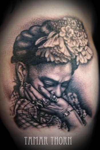 {Interview} Tattoo Artist Tamar Thorn Talks To Us About Her Past Life, Tattoos And A Beautiful Future. No Egos, No Bullshit, Just Passion. Frida Kahlo Portrait Tattoo