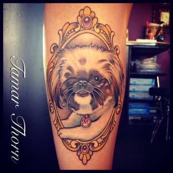 {Interview} Tattoo Artist Tamar Thorn Talks To Us About Her Past Life, Tattoos And A Beautiful Future. No Egos, No Bullshit, Just Passion. Pekingese  Dog Tattoo Portrait Frame
